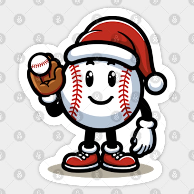 Retro Baseball ball, Merry Christmas Sticker by hippohost